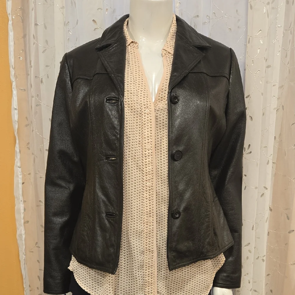 Wilsons Leather Button Jacket With Pockets